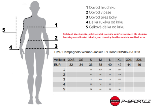 Dámská lyžařská bunda CMP Campagnolo Woman Jacket Fix Hood 30W0696-U423