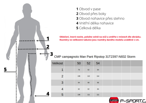 Pánské kalhoty CMP campagnolo Man Pant Ripstop 31T2397-N832 Storm