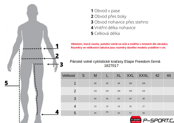 Pánské volné cyklistické kraťasy Etape Freedom černá 1827017 25/26