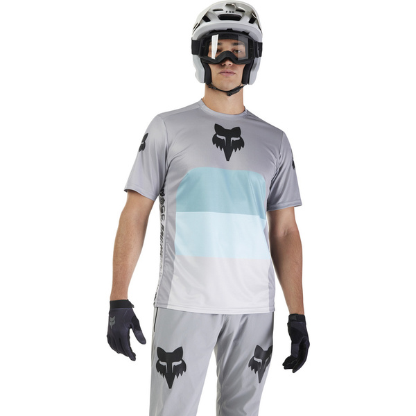 Pánský cyklo dres Fox Ranger SS Jersey Grid Steel Grey 33414-172 25/26