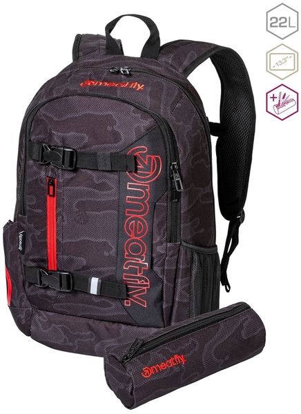 Školní Batoh Meatfly Basejumper Morph Black 22 L + penál zdarma 25/26