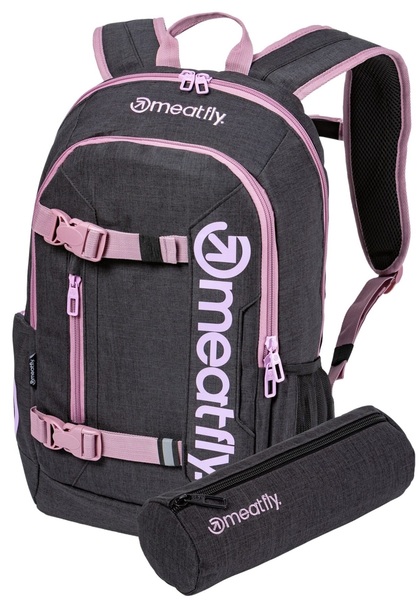 Batoh Meatfly Basejumper Pink/Charcoal Heather 22 L + PENÁL ZDARMA 25/26