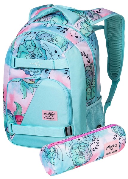 Batoh Meatfly Exile Mint Flowers 24 L + penál zdarma 25/26