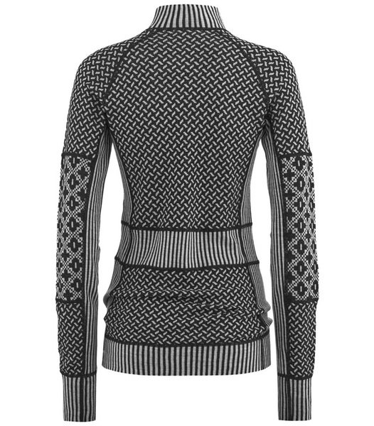 Dámské funkční triko Kari Traa Smekker Half Zip Baselayer 100% Merino Wool 622681 Black 25/26
