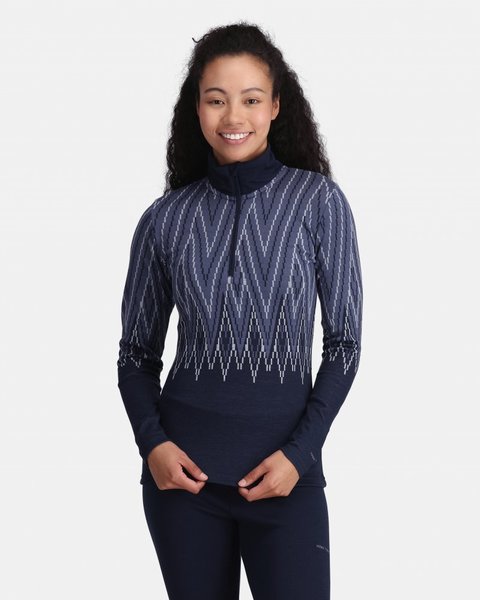 Dámské funkční triko se stojáčkem Kari Traa Juliane Merino Wool Halfzip 623337 Royal 25/26