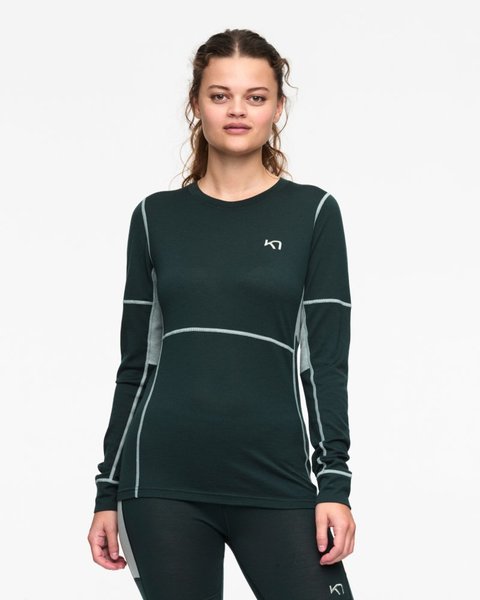 Dámské funkční Merino triko Kari Traa Lam Long Sleeve Pine 623019 25/26