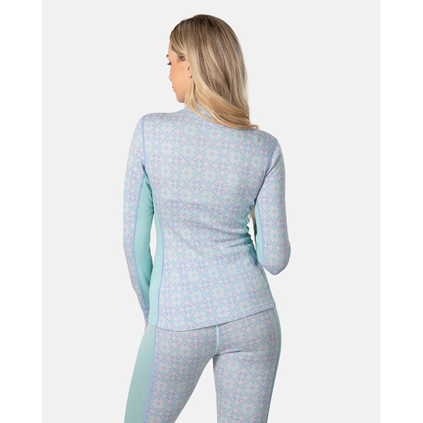 Dámské Merino Triko Kari Traa Rose Half Zip Bright Turquoise 622691 25/26