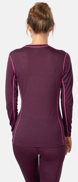 Dámské funkční merino triko Kari Traa Mina Long Sleeve Wine 623687 25/26