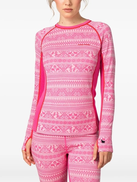 Dámské Merino Triko Kari Traa Tale Longsleeve Bright Pink 623923 26/27