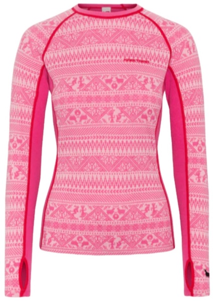 Dámské Merino Triko Kari Traa Tale Longsleeve Bright Pink 623923 26/27