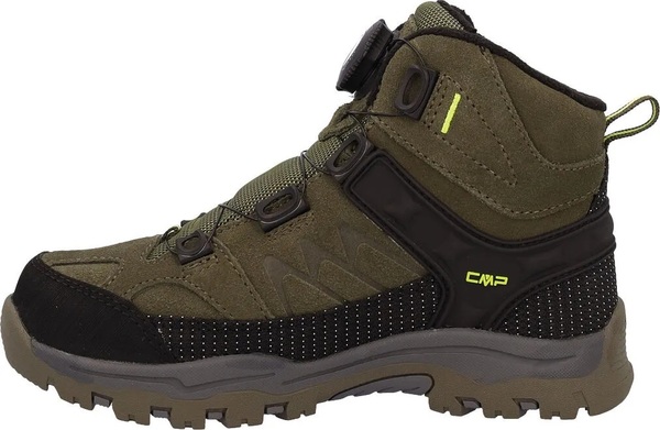 Dětské kotníkové trekové boty CMP Kids Kiruna Mid Fitgo Fleece WP Olive-Acido 3Q57894-36EU 25/26