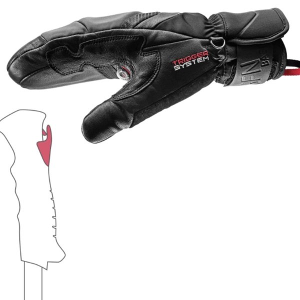 Rukavice Leki Griffin Base 3D Mitt Black 655809601 25/26