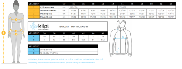 Dámská outdoorová bunda Kilpi HURRICANE-W Černá 1L0103KIBLK 26/27