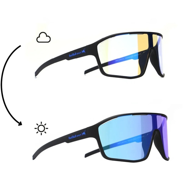 Sluneční brýle Red Bull Spect Daft Pro-01X Black/Photochromic Blue Mirror Cat. S0-S2 26/27