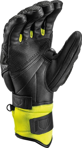 Závodní rukavice Leki Worldcup WC Race Flex S Speed System Black/Ice Lemon 649802301