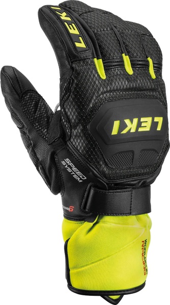 Závodní rukavice Leki Worldcup WC Race Flex S Speed System Black/Ice Lemon 649802301
