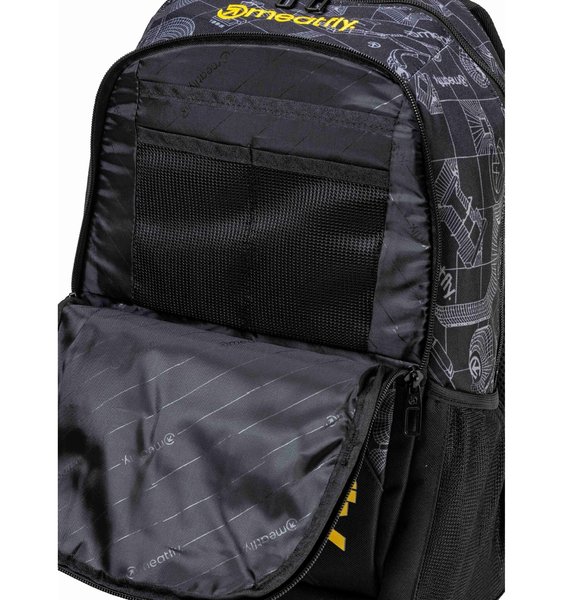 Batoh Meatfly Basejumper Blueprint Black 22 L + penál zdarma 26/27