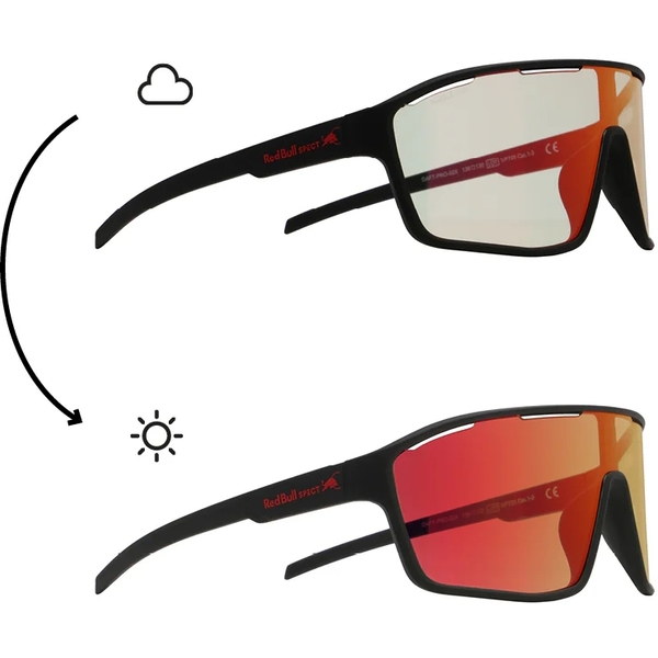 Sluneční brýle Red Bull Spect Daft Pro-02X Black/Photochromic Red Mirror CAT 1-3 26/27