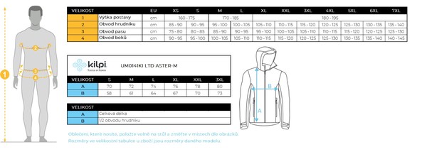 Pánská lyžařská bunda KILPI LTD ASTER-M Černá UM0141KIBLK