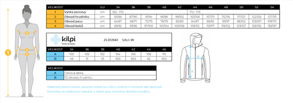 Dámský zateplený kabát / vesta Kilpi SALI-W Černá ZL0126KIBLK 26/27