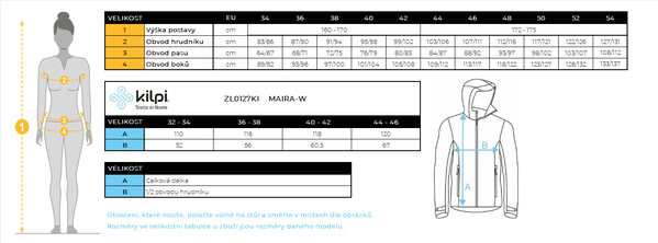 Dámský zateplený kabát Kilpi Maira-W černá ZL0127KIBLK 26/27