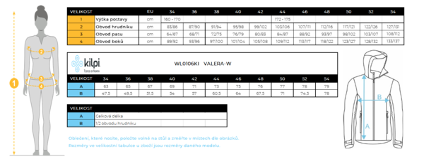 Dámská lyžařská bunda Kilpi Valera-W černá WL0106KIBLK 26/27