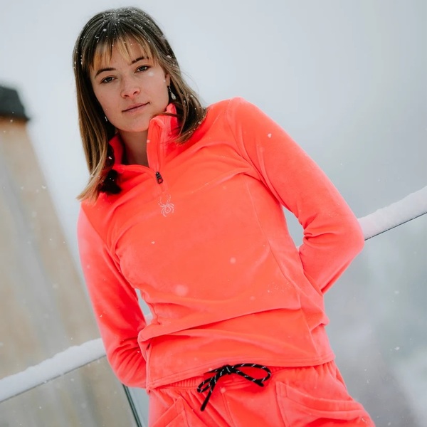 Dámská mikina Spyder Shimmer Bug 1/2 Zip Electric Coral 38B013603-ELC 26/27