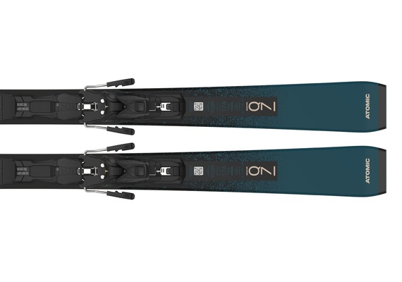 Sjezdové lyže Atomic Redster Q7 Revoshock C + MI 12 GW Dark Slate/Black 26/27