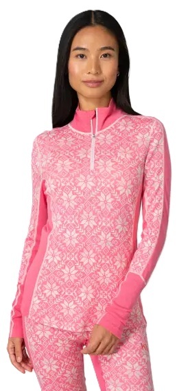 Dámské Merino Triko Kari Traa Anna Half Zip Bubblegum 623836 26/27