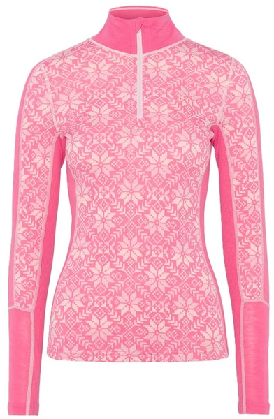 Dámské Merino Triko Kari Traa Anna Half Zip Bubblegum 623836 26/27