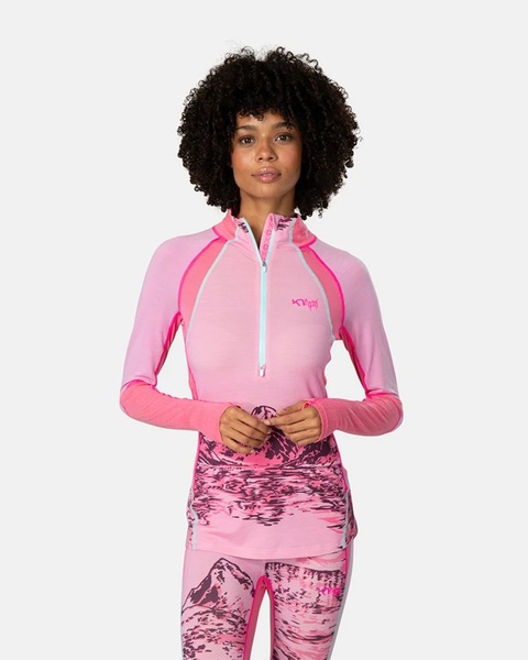 Dámské funkční merino triko Kari Traa Rachel Half Zip Baselayer Longsleeve Prism Pink 623689 26/27