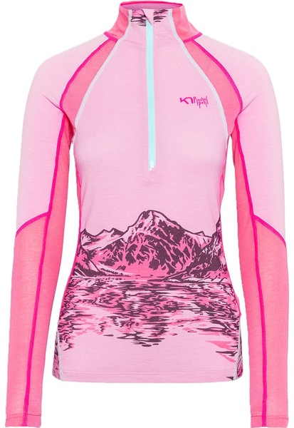 Dámské funkční merino triko Kari Traa Rachel Half Zip Baselayer Longsleeve Prism Pink 623689 26/27