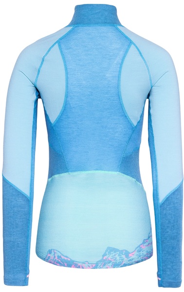 Dámské funkční merino triko Kari Traa Rachel Half Zip Baselayer Longsleeve Bright Turquoise 623689 26/27