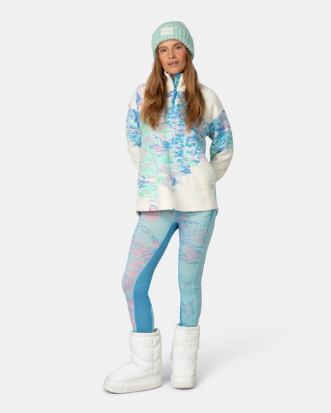 Dámská fleecová mikina Kari Traa Kari Traa Ruthie Midlayer Half Zip Pullover Bright Turquoise 623610 26/27