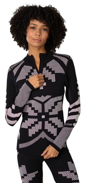 Dámské funkční triko se stojáčkem Kari Traa Faith Hz Merino Black 623594 26/27