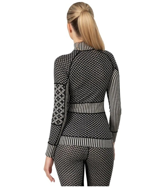 Dámské funkční triko Kari Traa Smekker Half Zip Baselayer 100% Merino Wool 622681 Black 26/27