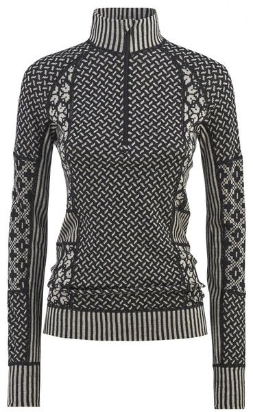 Dámské funkční triko Kari Traa Smekker Half Zip Baselayer 100% Merino Wool 622681 Black 26/27