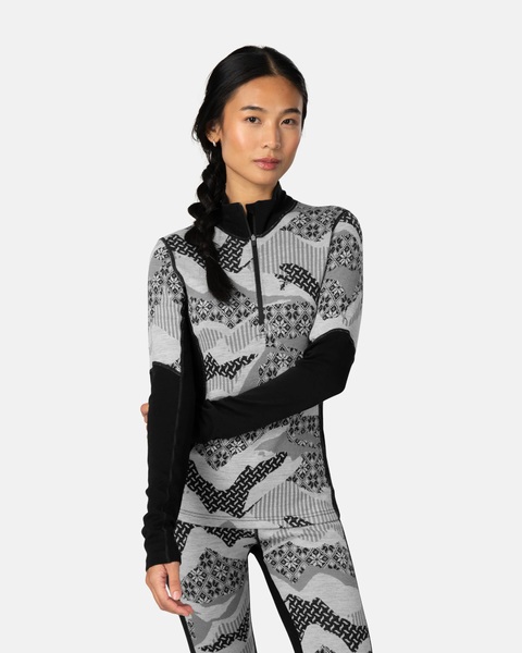 Dámské funkční merino triko Kari Traa Olea Half Zip 100% merino Black 624015 26/27