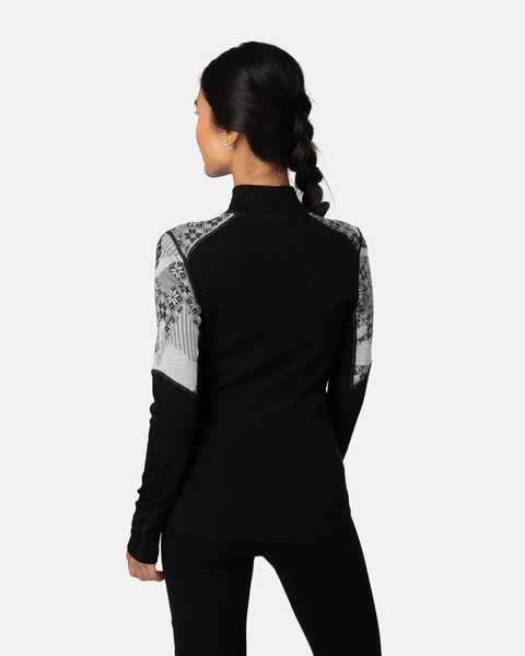Dámské funkční merino triko Kari Traa Olea Half Zip 100% merino Black 624015 26/27
