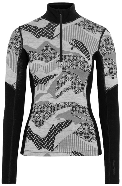 Dámské funkční merino triko Kari Traa Olea Half Zip 100% merino Black 624015 26/27
