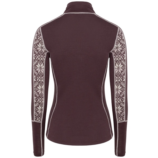 Dámské Merino Triko Kari Traa Anna Half Zip Cocoa Powder 623836 26/27