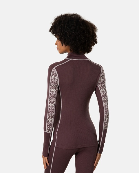 Dámské Merino Triko Kari Traa Anna Half Zip Cocoa Powder 623836 26/27