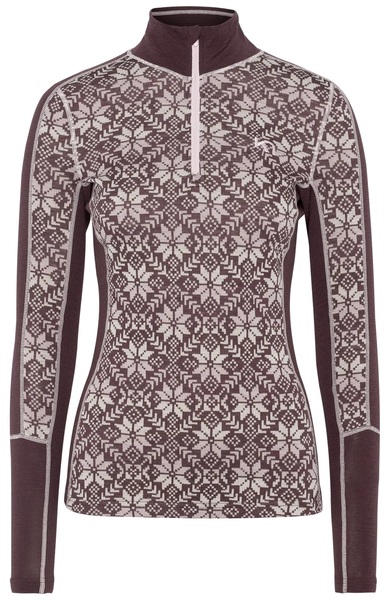 Dámské Merino Triko Kari Traa Anna Half Zip Cocoa Powder 623836 26/27