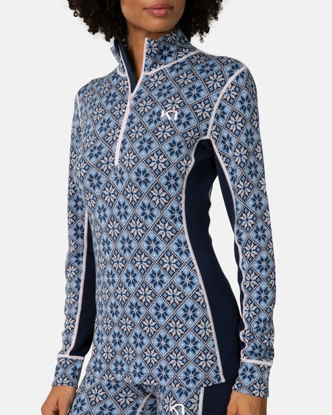 Dámské Merino Triko Kari Traa Rose Half Zip Rocea Dark Navy Blue 622691 26/27