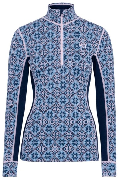 Dámské Merino Triko Kari Traa Rose Half Zip Rocea Dark Navy Blue 622691 26/27